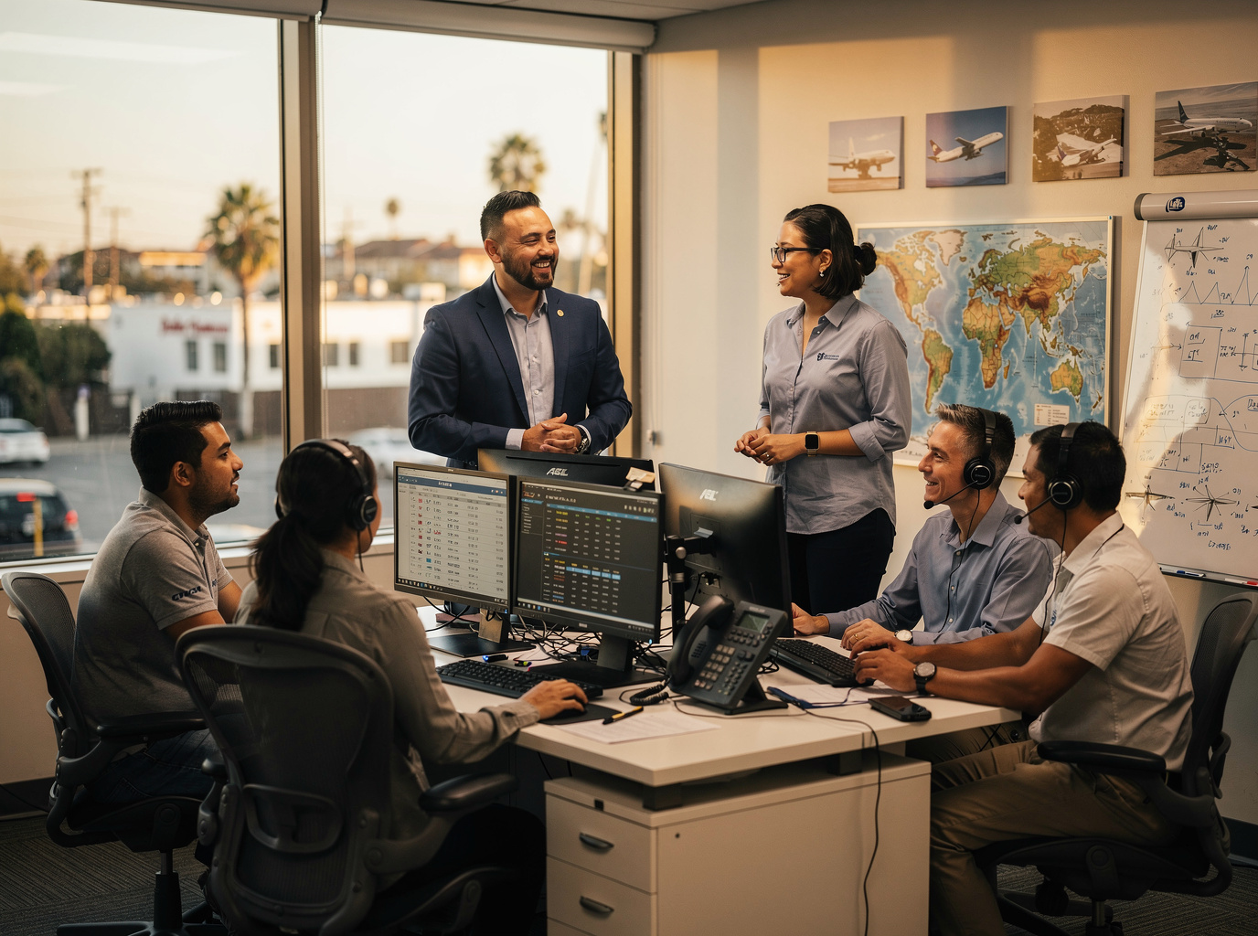 The California Cabin & Ticketing Desk team at work in Los Angeles